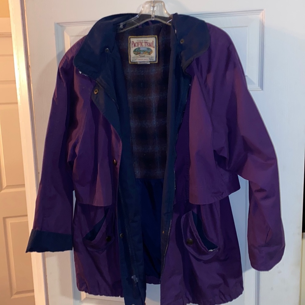 Large purple rain jacket